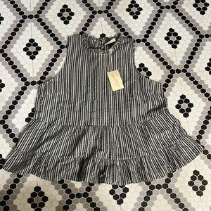 NWT - High-neck peplum tank